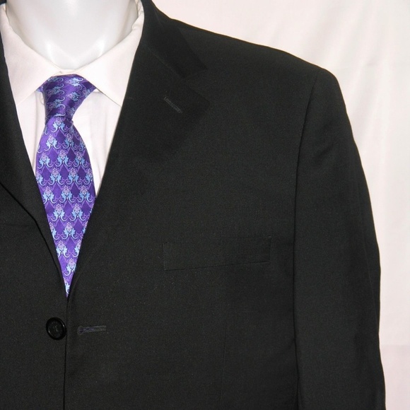 Versace Classic Solid Black Three Button Blazer 40L - Picture 1 of 8